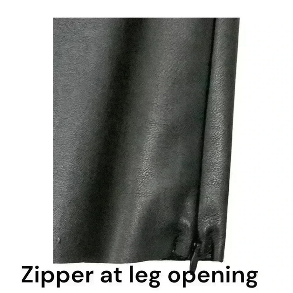 Lulus Keep Your Stride Black Vegan Leather Trouser Leggings Ankle Length SIZE-M - Picture 11 of 13